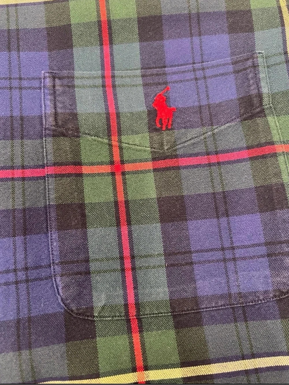 Ralph Lauren Men's L Plaid Cotton Woven Button-Down Long Sleeve Shirt